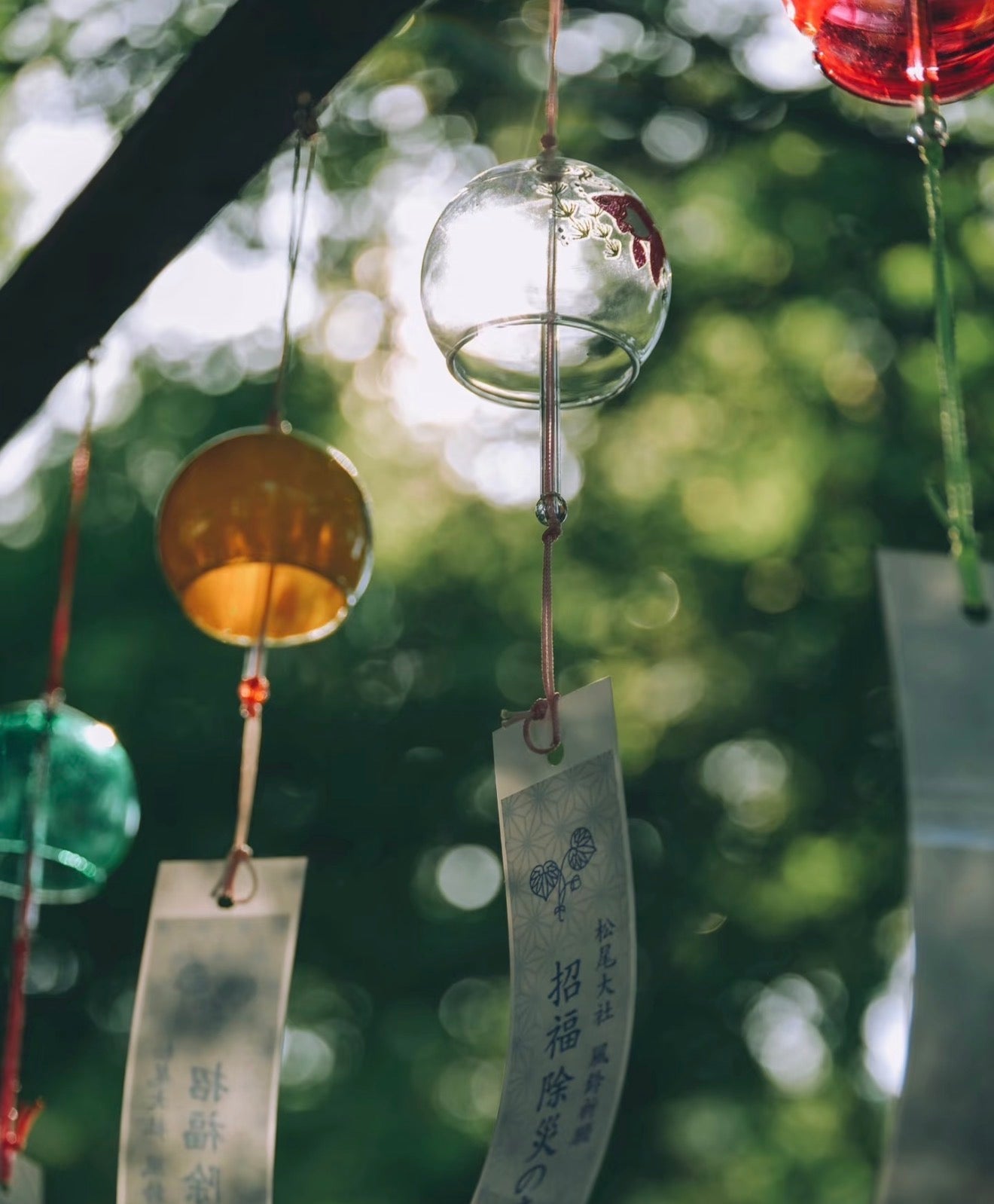 Japanese glass furin wind chime gift for home and garden decor
