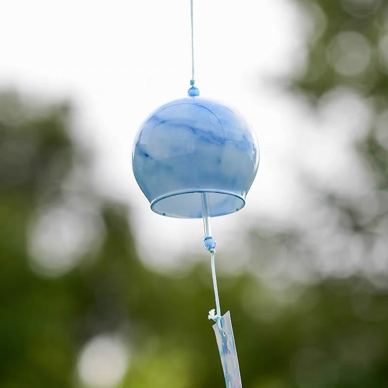 Japanese Marbled Glass Wind Chime Garden Decor
