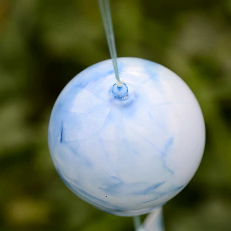 Japanese Marbled Glass Wind Chime Garden Decor