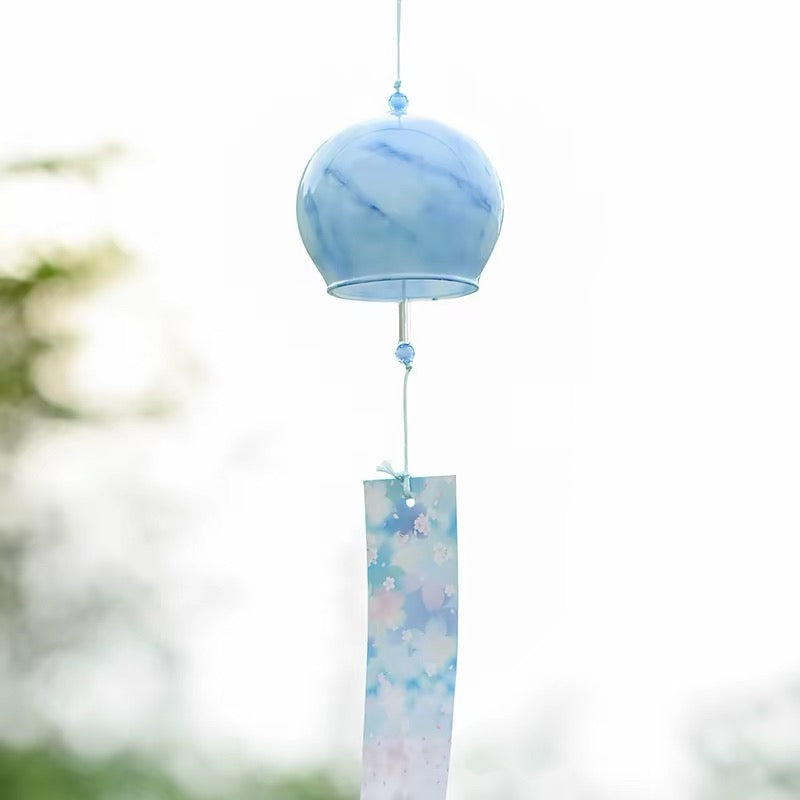 Japanese Marbled Glass Wind Chime Garden Decor
