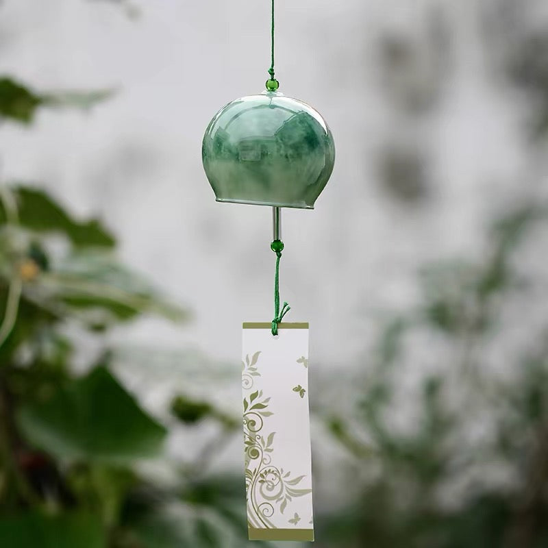 Japanese Marbled Glass Wind Chime Garden Decor