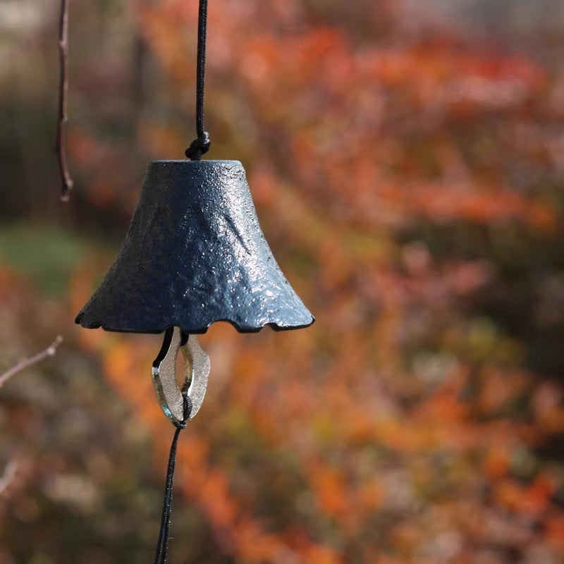 Japanese Falling Leaves Cast Iron Wind Chime with Clear Chimes