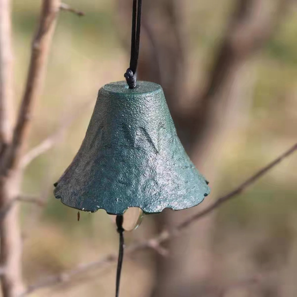 Japanese Falling Leaves Cast Iron Wind Chime with Clear Chimes