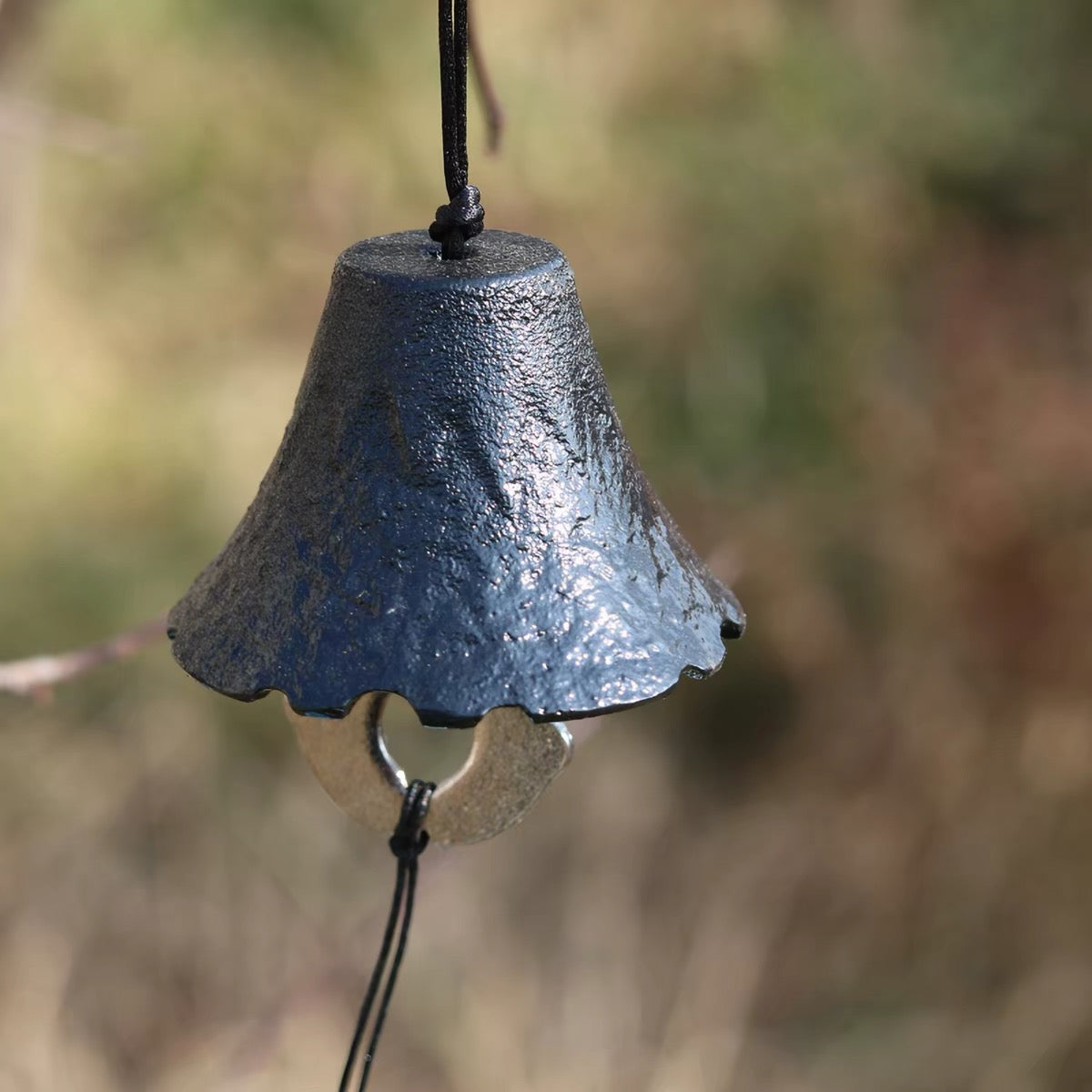 Japanese Falling Leaves Cast Iron Wind Chime with Clear Chimes