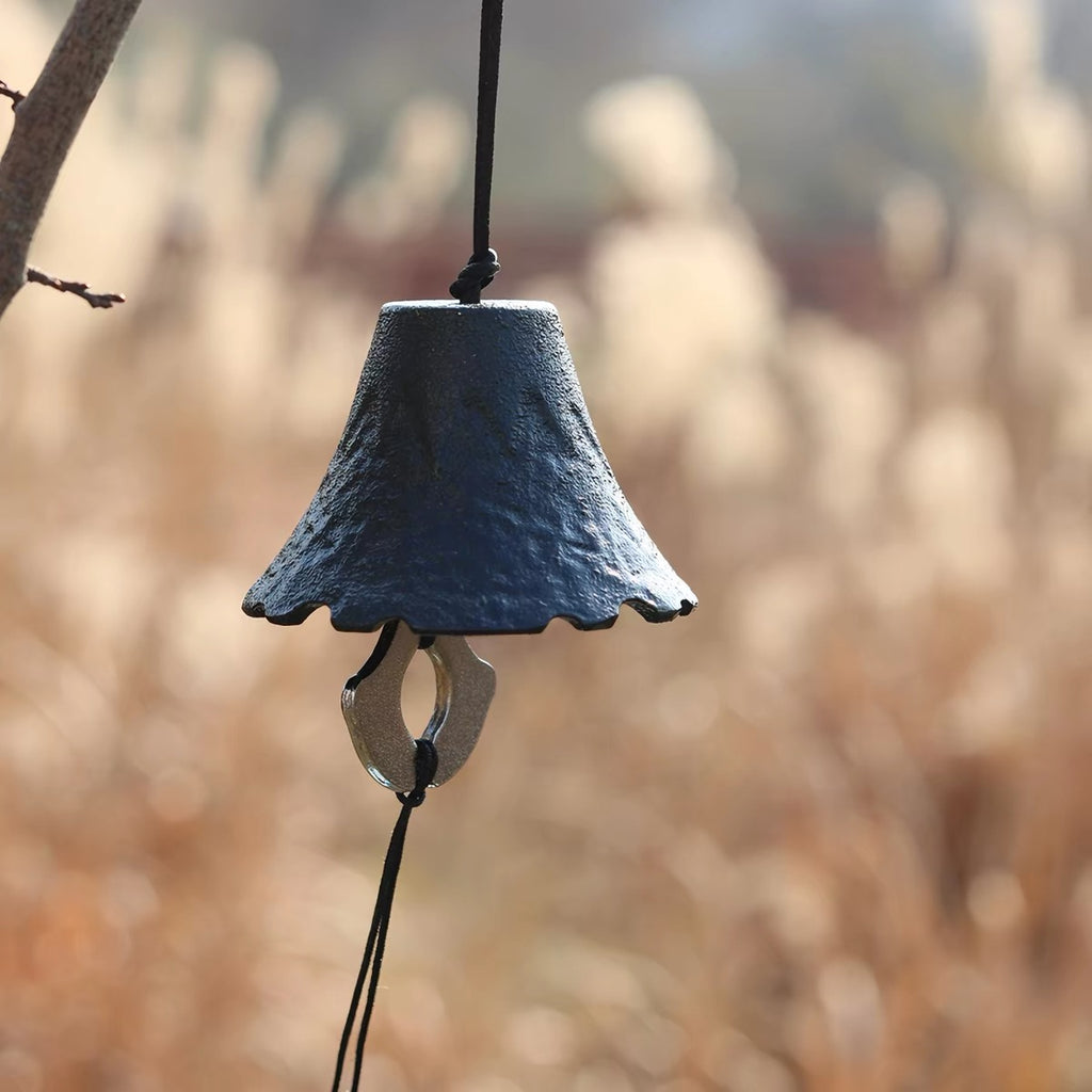 Japanese Falling Leaves Cast Iron Wind Chime with Clear Chimes