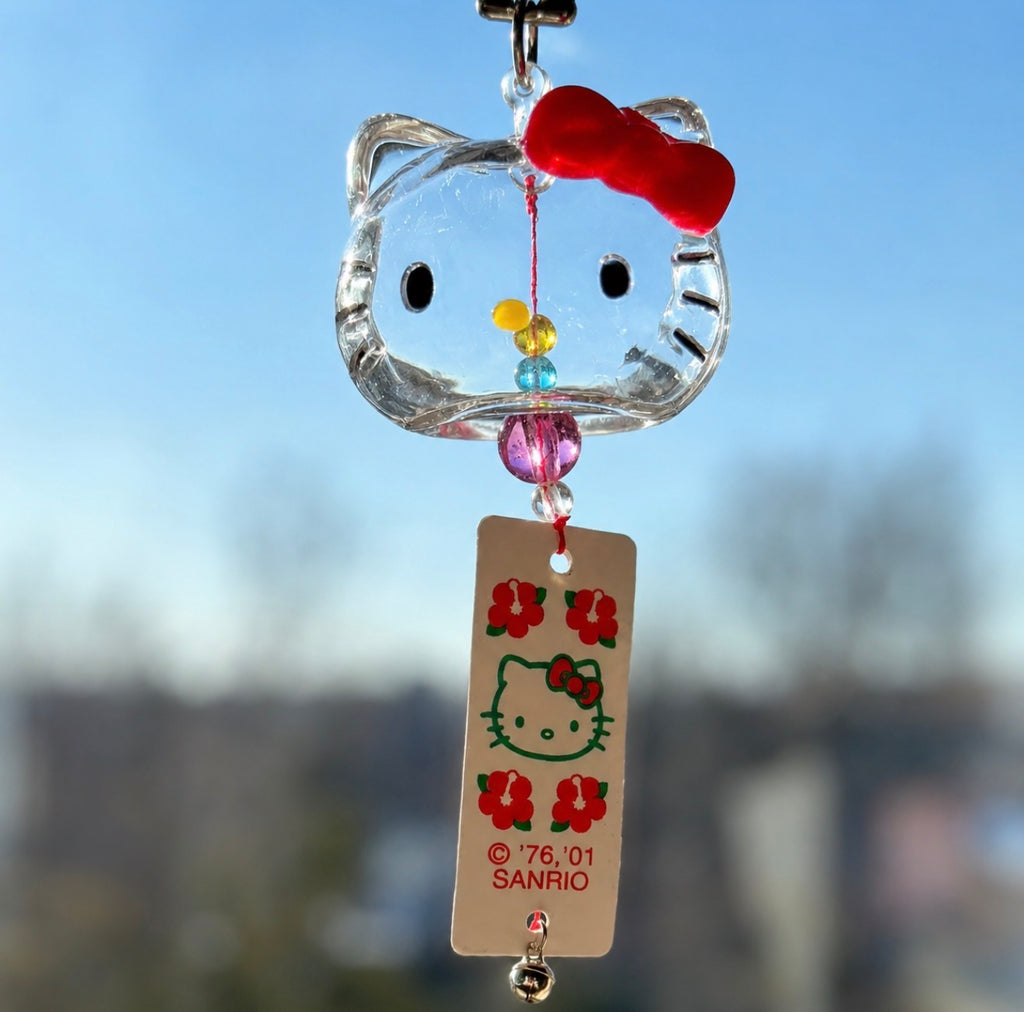 Japanese Kawaii Cat Glass Wind Chime Car Hanging Ornament