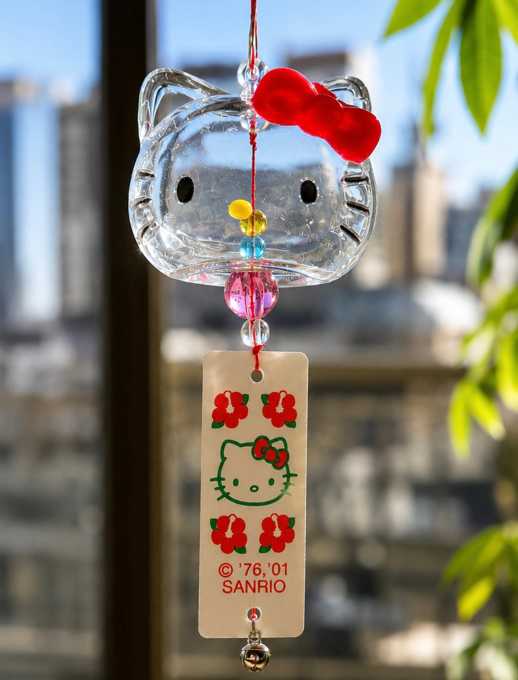 Japanese Kawaii Cat Glass Wind Chime Car Hanging Ornament