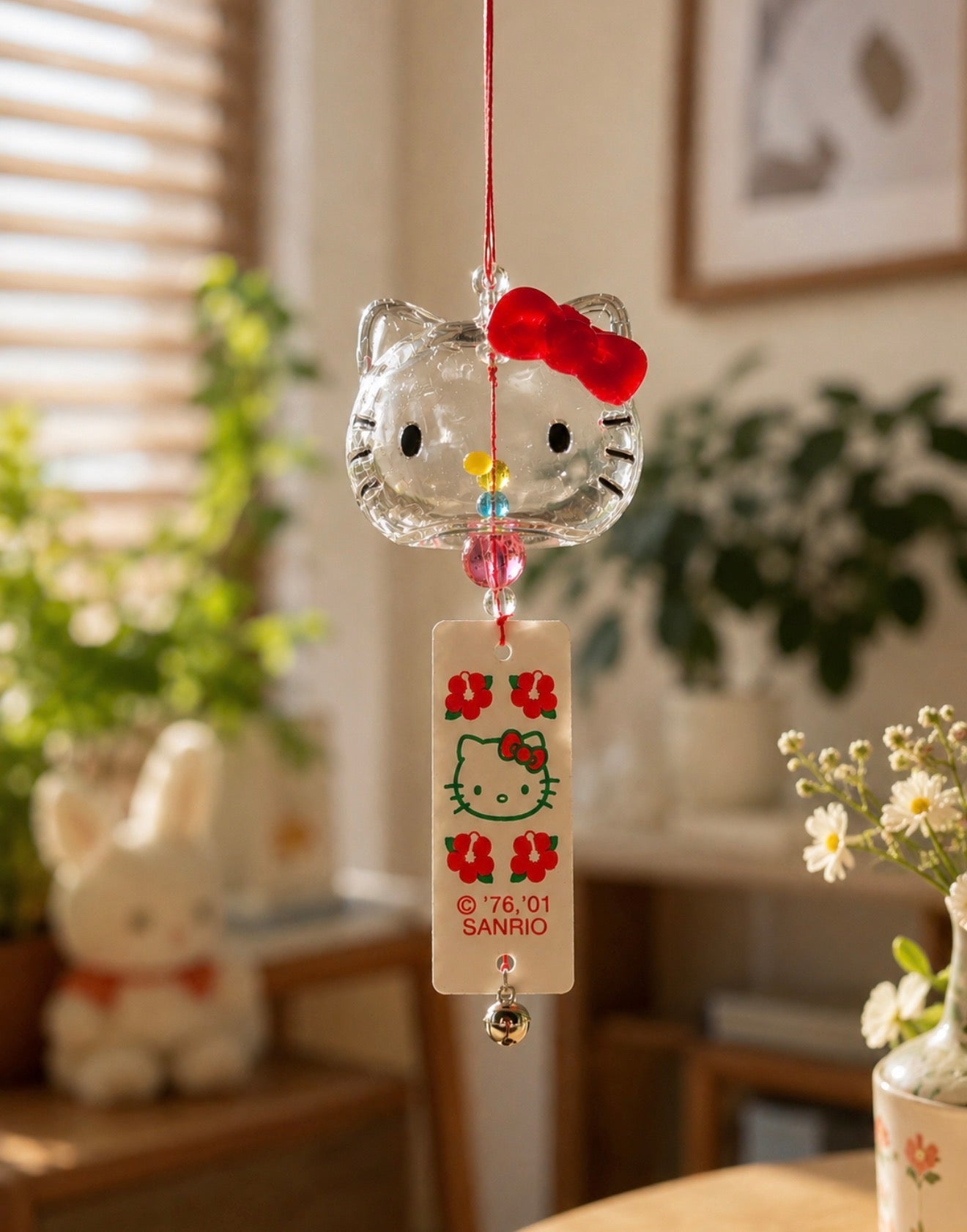 Japanese Kawaii Cat Glass Wind Chime Car Hanging Ornament