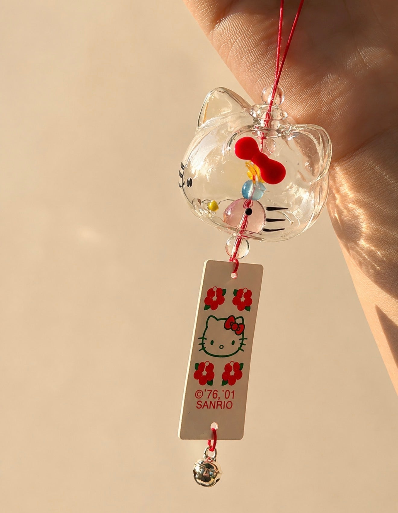 Japanese Kawaii Cat Glass Wind Chime Car Hanging Ornament