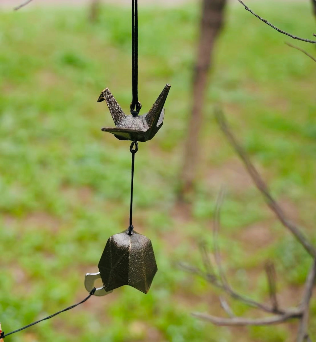 Japanese Edo Crane Cast Iron Wind Chime