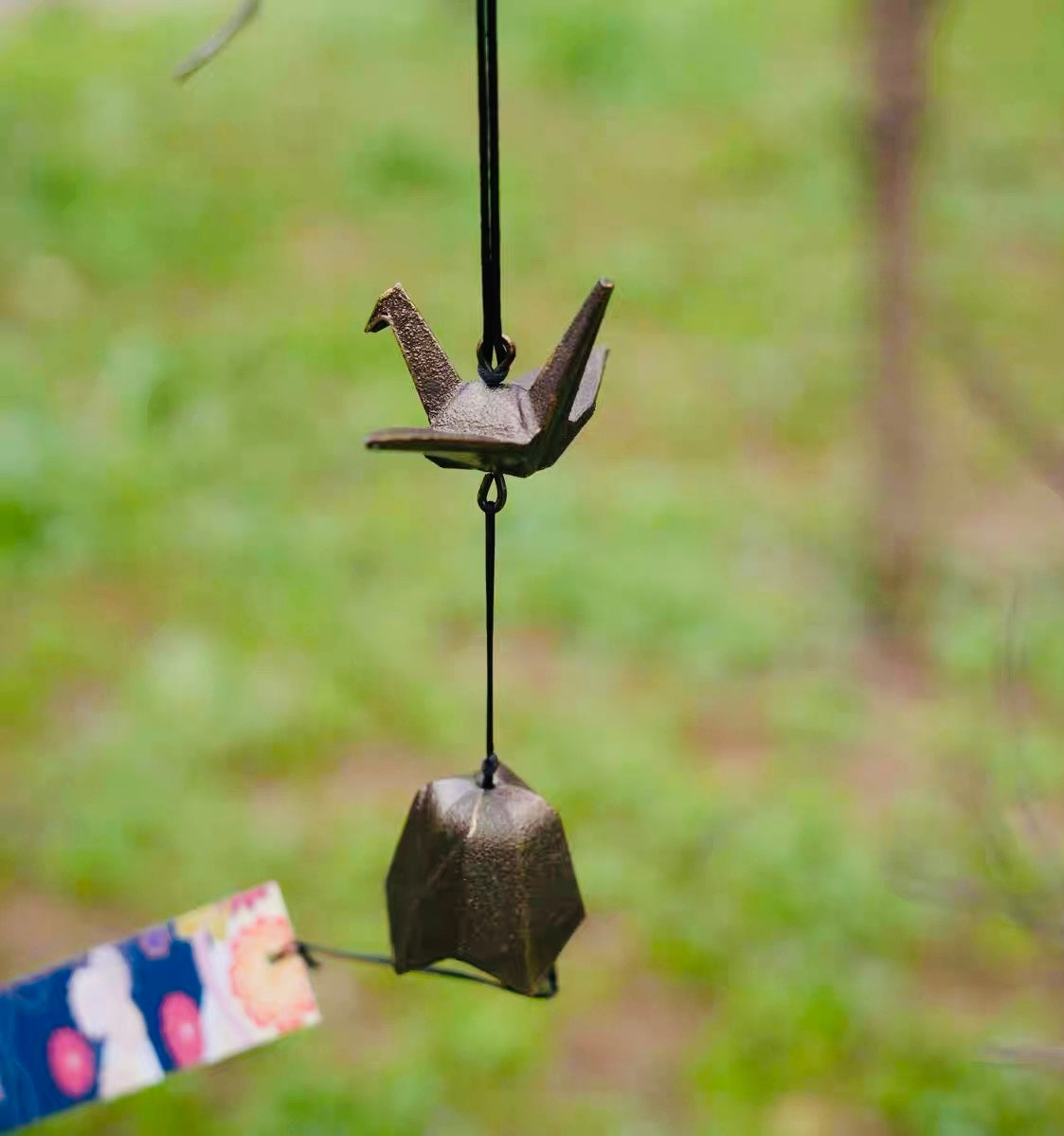 Japanese Edo Crane Cast Iron Wind Chime