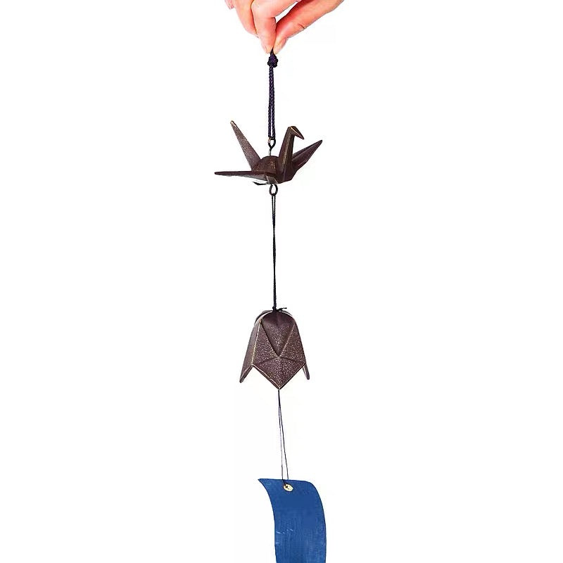 Japanese Edo Crane Cast Iron Wind Chime