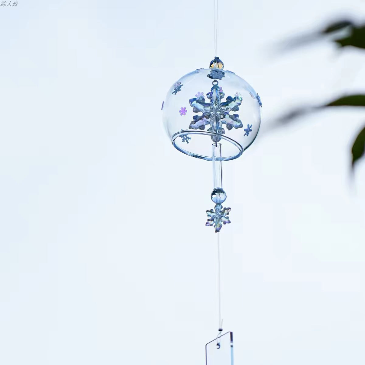 Japanese Snowflake Glass Wind Chime Garden Decor