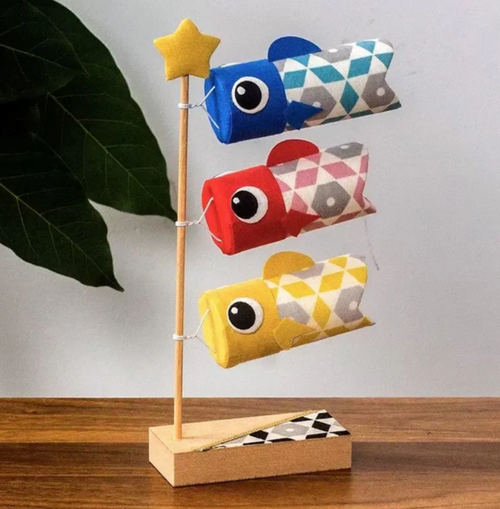 Japanese Embroidered Silk Koinobori Desktop Decor