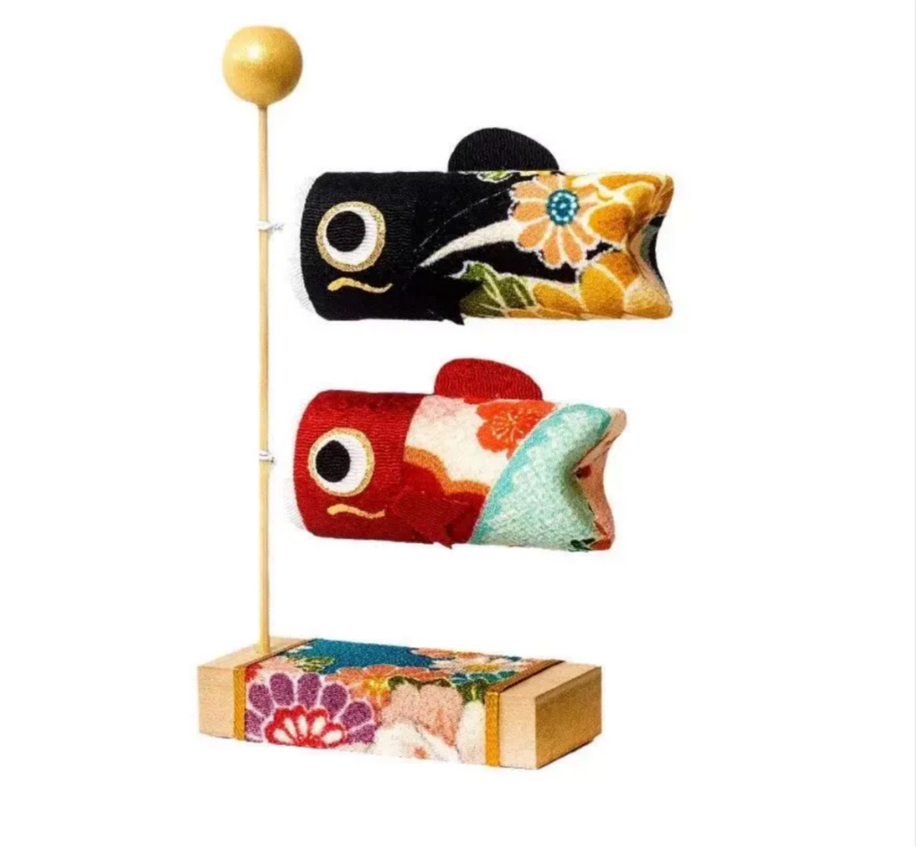 Japanese Embroidered Silk Koinobori Desktop Decor