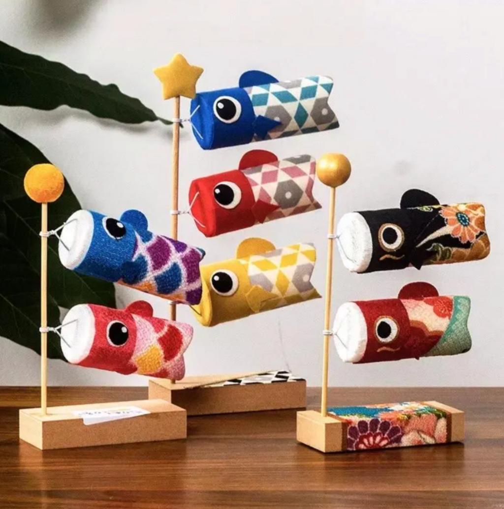 Japanese Embroidered Silk Koinobori Desktop Decor