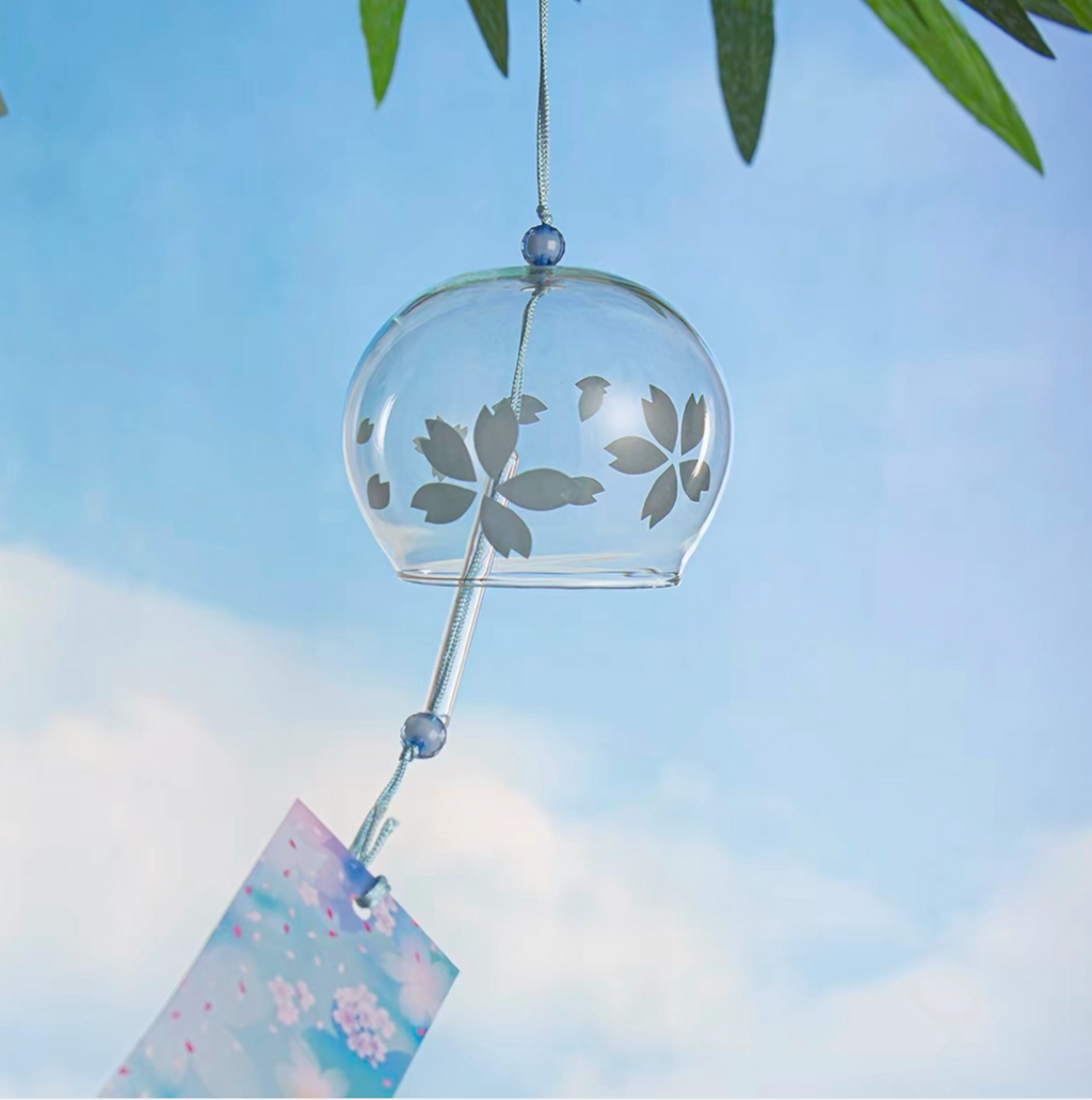 Japanese Sakura Glass Wind Chime Garden Decor