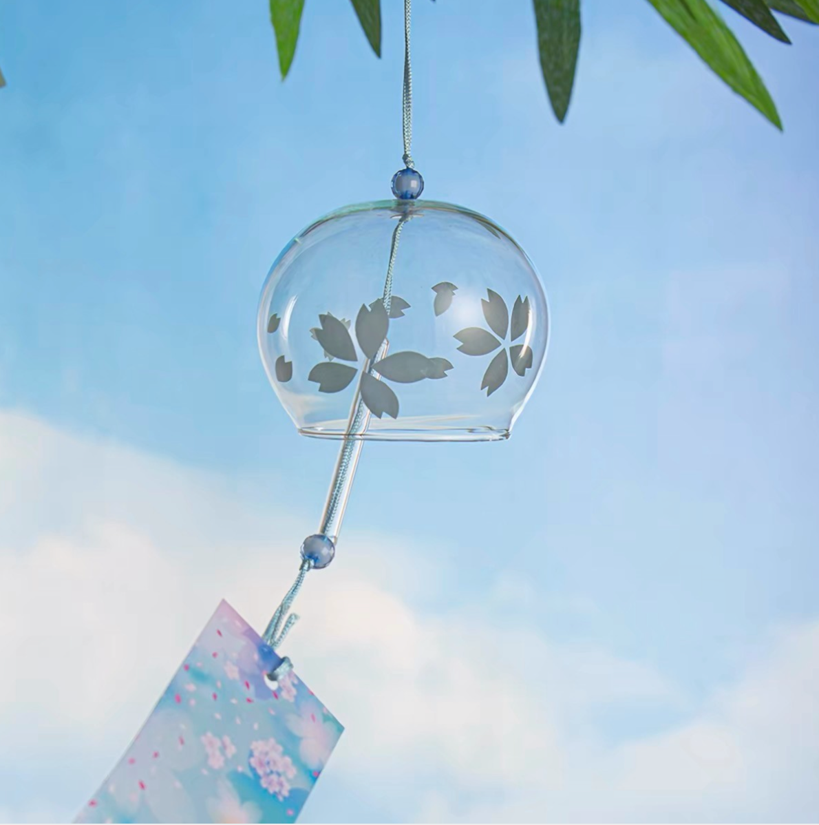 Japanese Sakura Glass Wind Chime Garden Decor