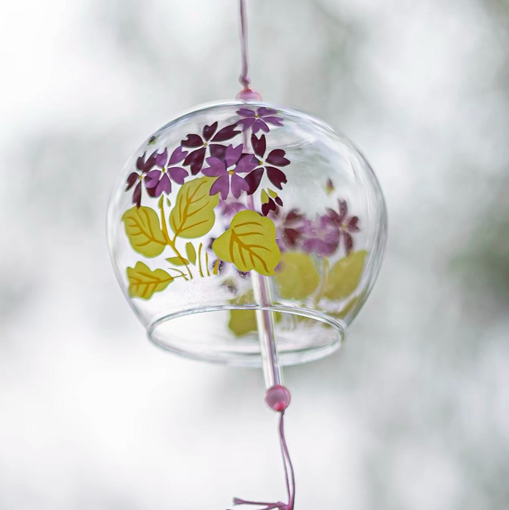 Japanese Sakura Glass Wind Chime Garden Decor