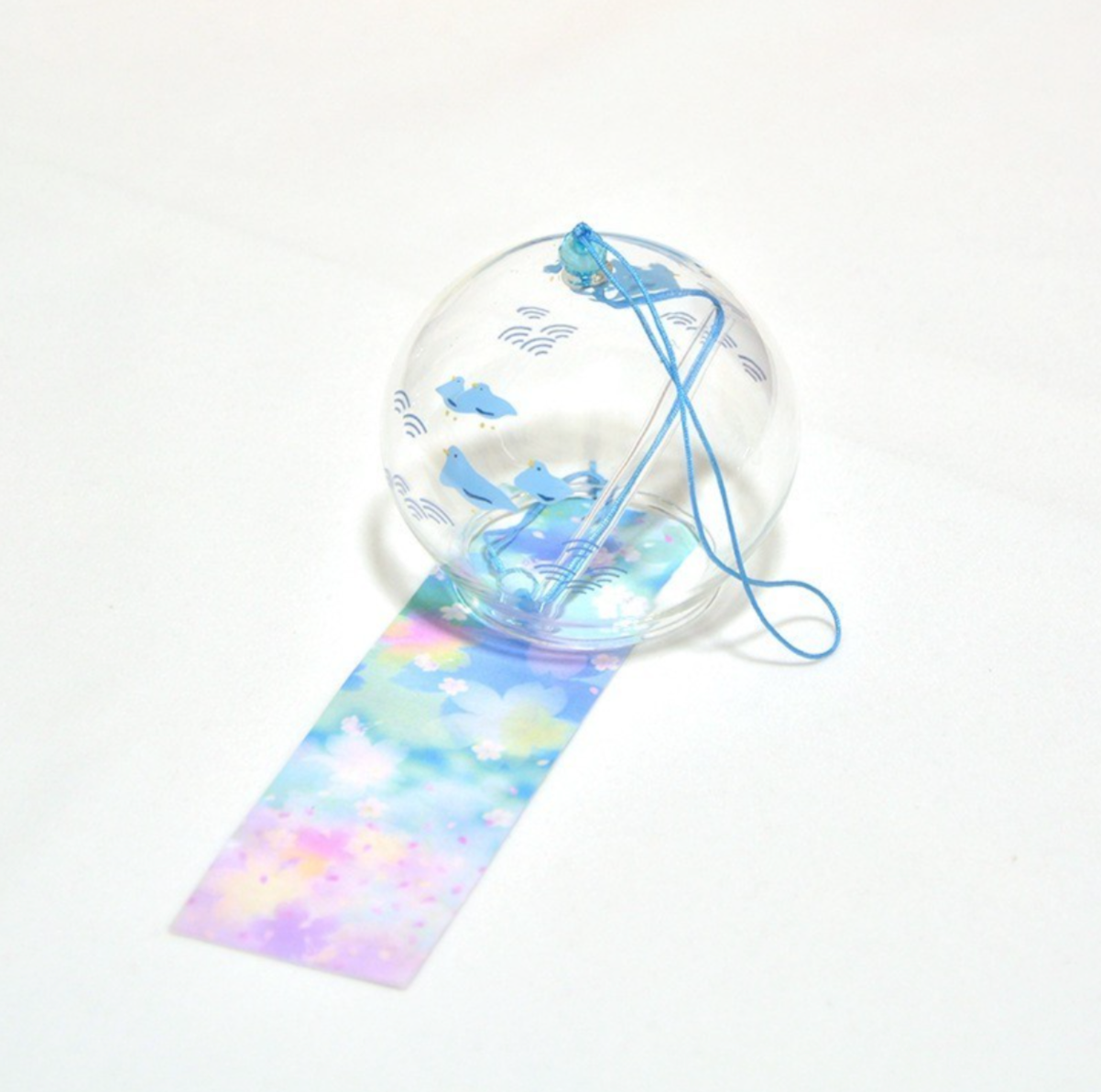 Japanese Sakura Glass Wind Chime Garden Decor
