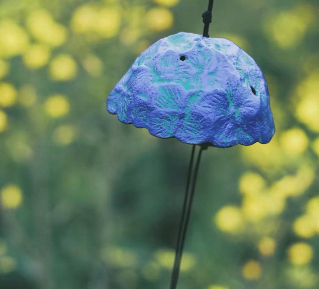 Japanese Hydrangea Glass Wind Chime Garden Decor