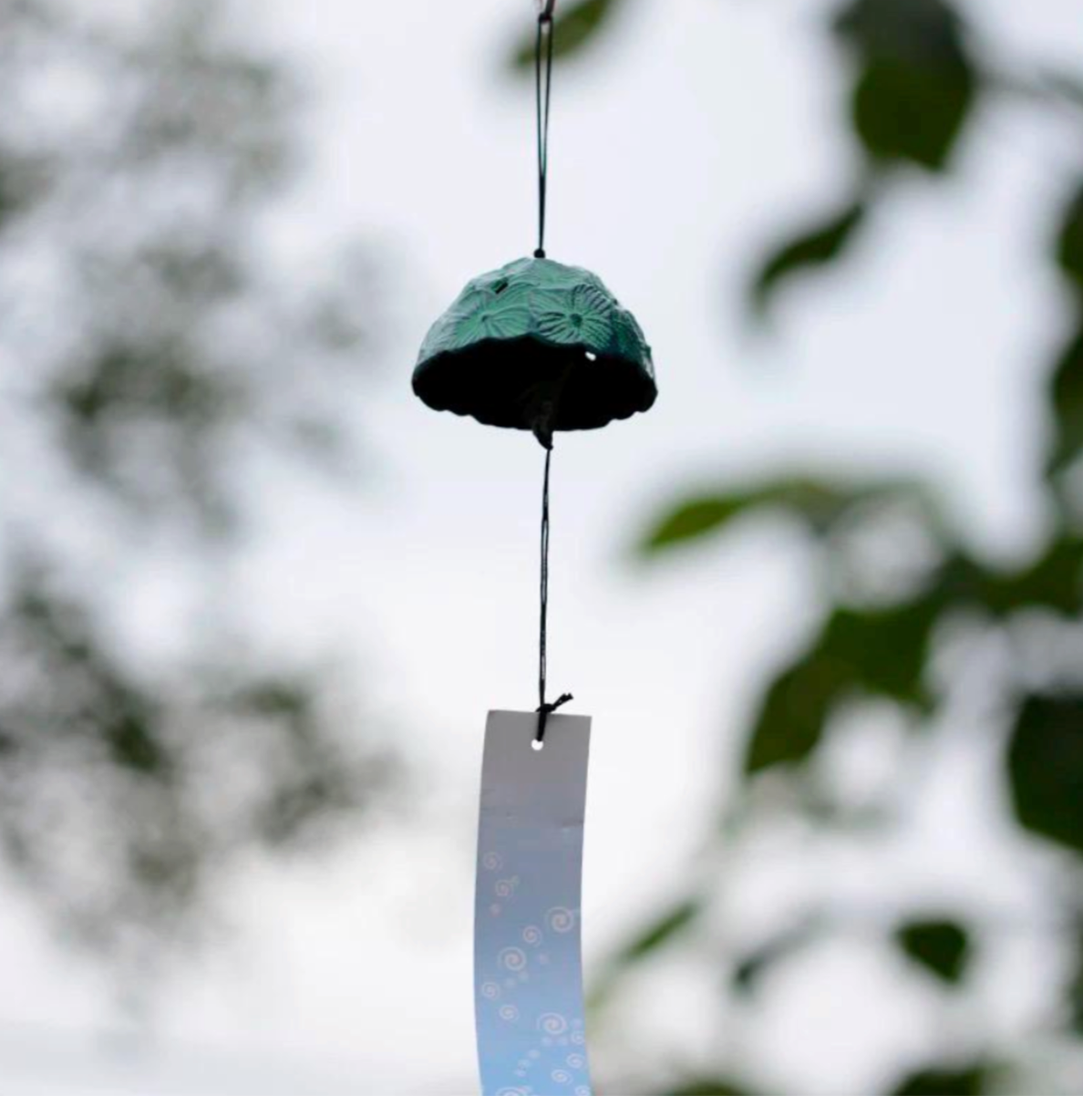 Japanese Hydrangea Glass Wind Chime Garden Decor