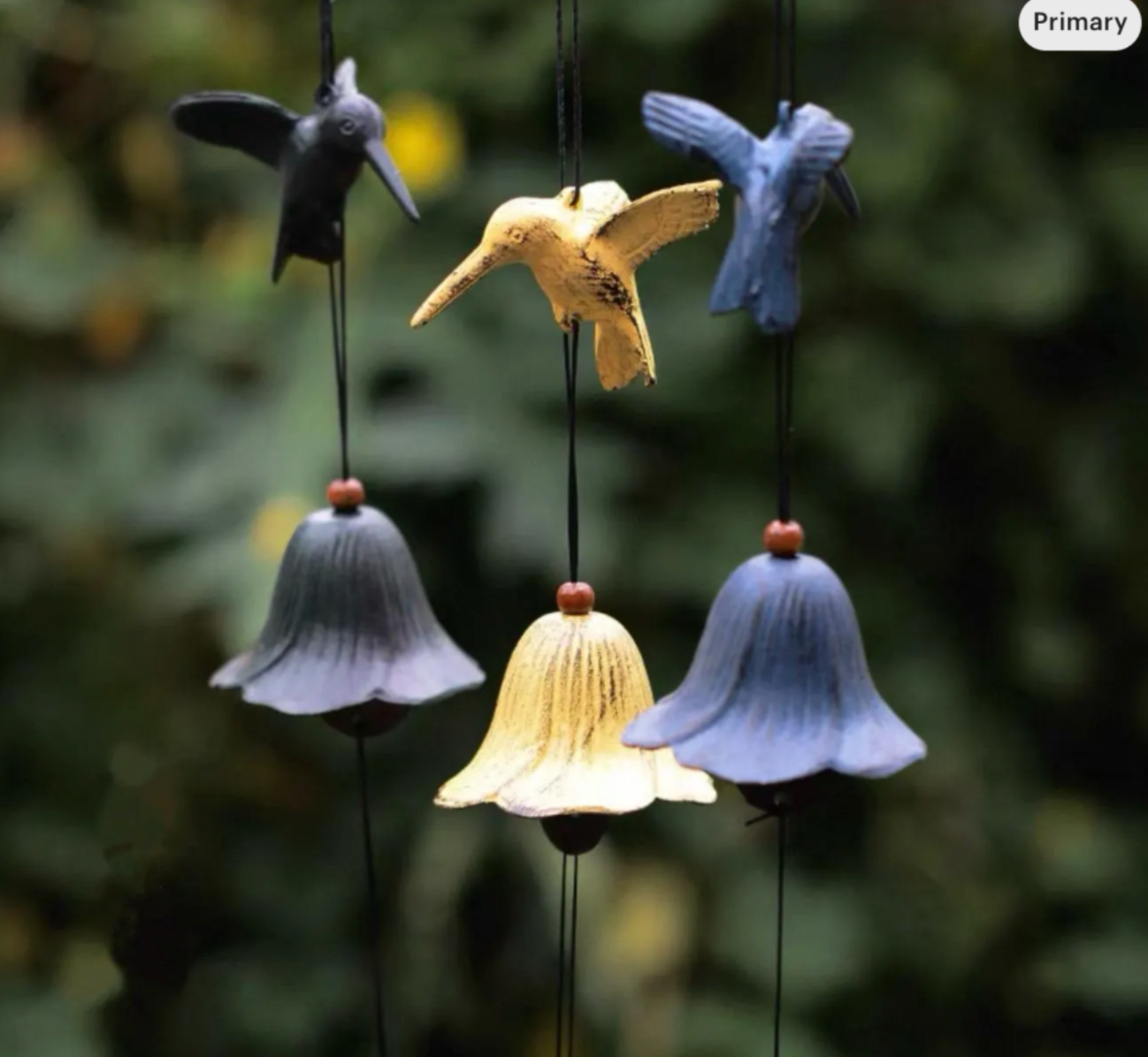 Japanese Cast Iron Bird Wind Chime Garden Decor