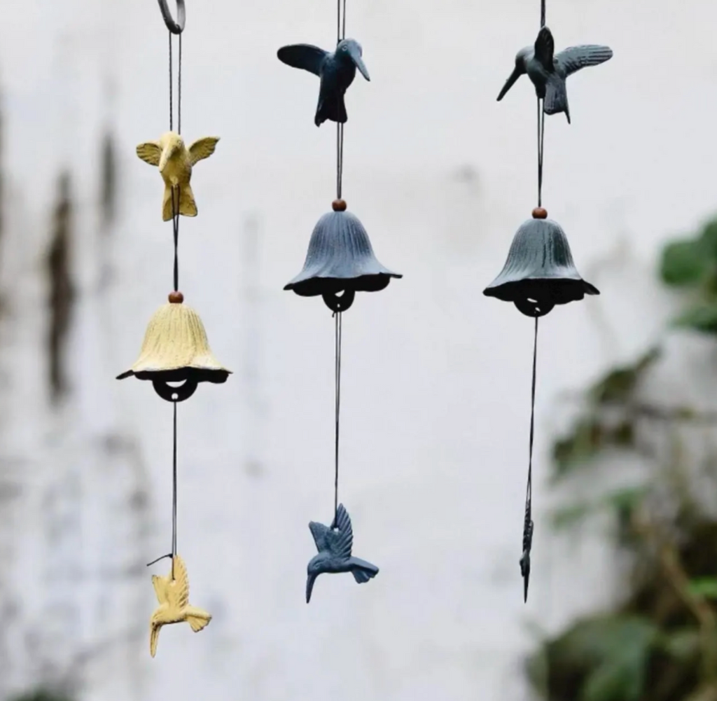 Japanese Cast Iron Bird Wind Chime Garden Decor