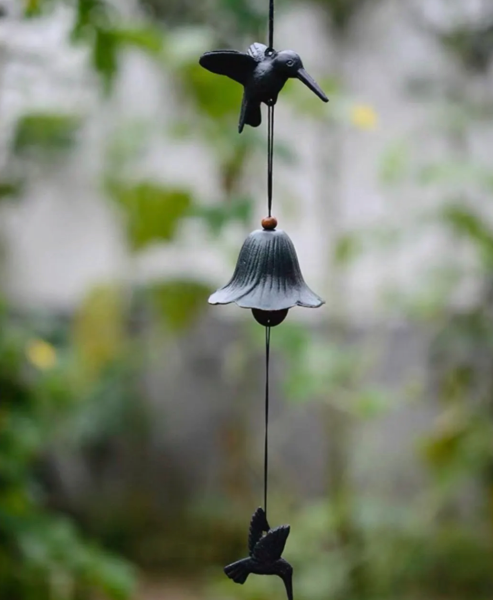 Japanese Cast Iron Bird Wind Chime Garden Decor