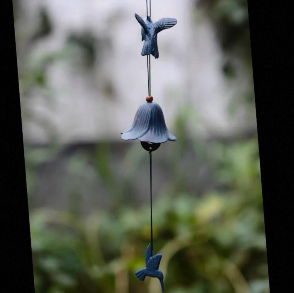 Japanese Cast Iron Bird Wind Chime Garden Decor