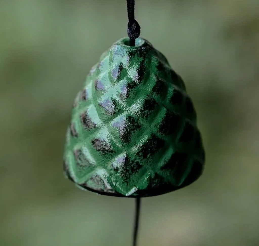 Japanese Cast Iron Pine Cone Wind Chime Garden Decor