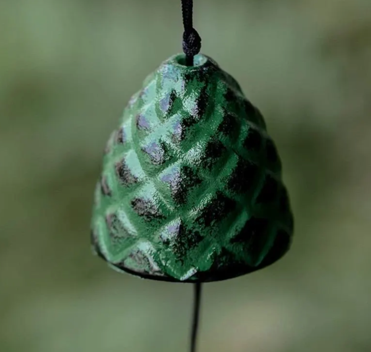 Japanese Cast Iron Pine Cone Wind Chime Garden Decor