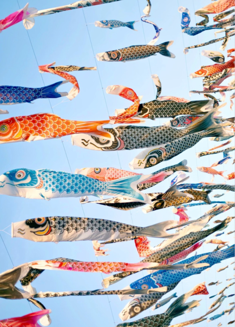 Japanese Silk Koinobori Carp Flag Garden Decor
