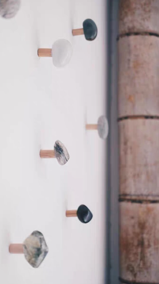 Stone Oak Wood Wall Hook: Wabi-Sabi Cabinet Knob