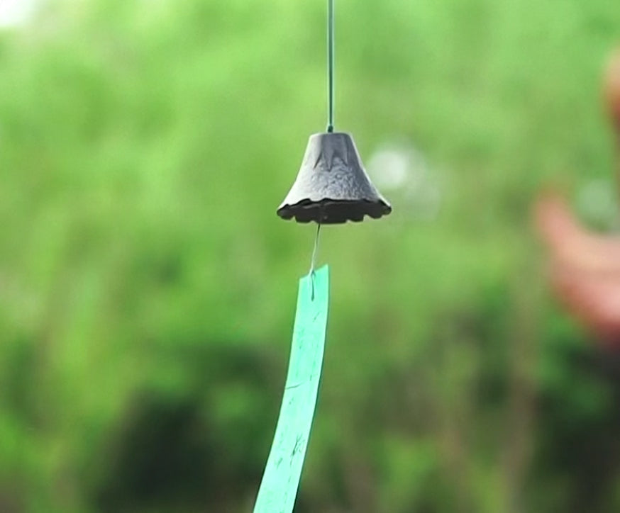 Japanese Falling Leaves Cast Iron Wind Chime with Clear Chimes
